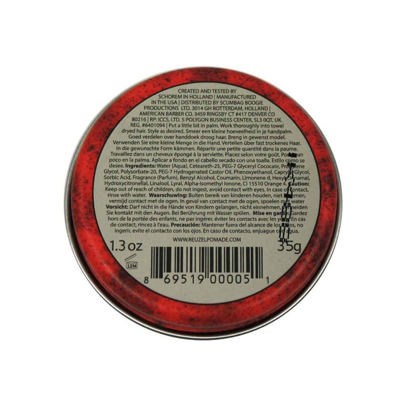 Reuzel Red Pomade Travel Size 35 gram (tặng lược + dầu gội Aurane 40ml)